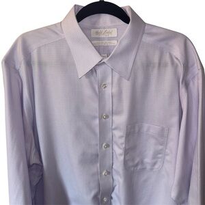 Roundtree & Yorke Gold Label Shirt Men’s 17.5 (34) Lavender White Button Down